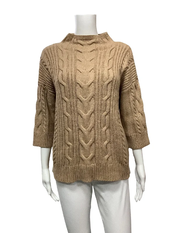 Vince Camuto Women's Sweater Natural Cable Long Sleeve Size: M Bright Pastel Dark