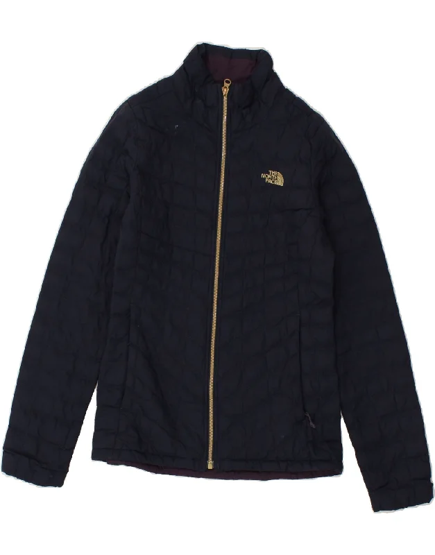 THE NORTH FACE Womens Padded Jacket UK 12 Medium Navy Blue Nylon Anorak Shell Jacket Lightweight Jacket