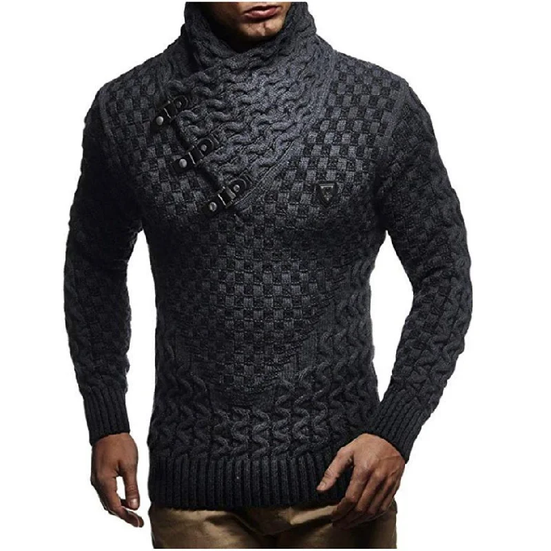 Turtleneck Sweater For Men Layered Multi-layer Single Layer