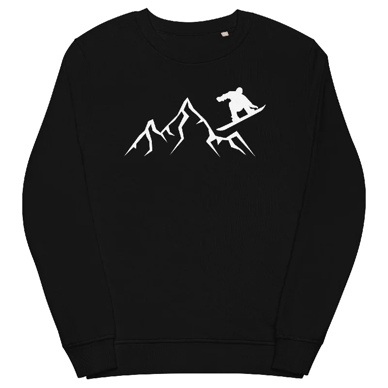 Berge - Snowboarding - (24) - Unisex Premium Organic Sweatshirt.Hoodie with Drawcord Adjustable Secure Hoodie with Drawcord Adjustable Secure