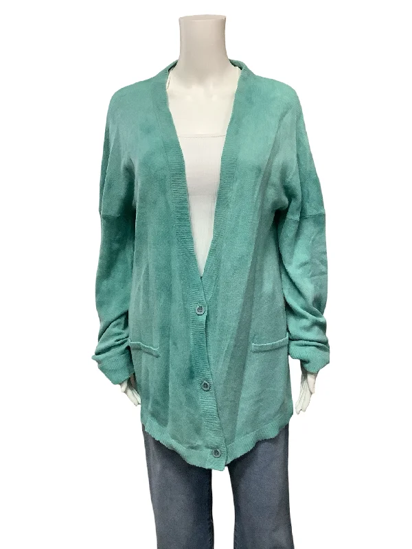 RTA Sweater V Neck Cashmere Teal Size: XS Terry Blend Velvet Blend Canvas Blend