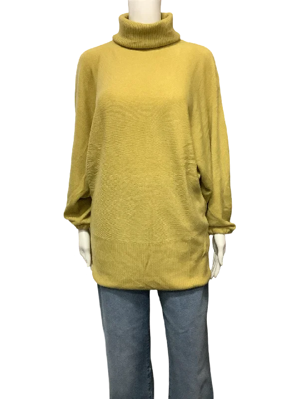 Vertigo Sweater Cowl Neck Cashmere w/Tags Size: L Satin Fabric Silk Fabric Chiffon Fabric