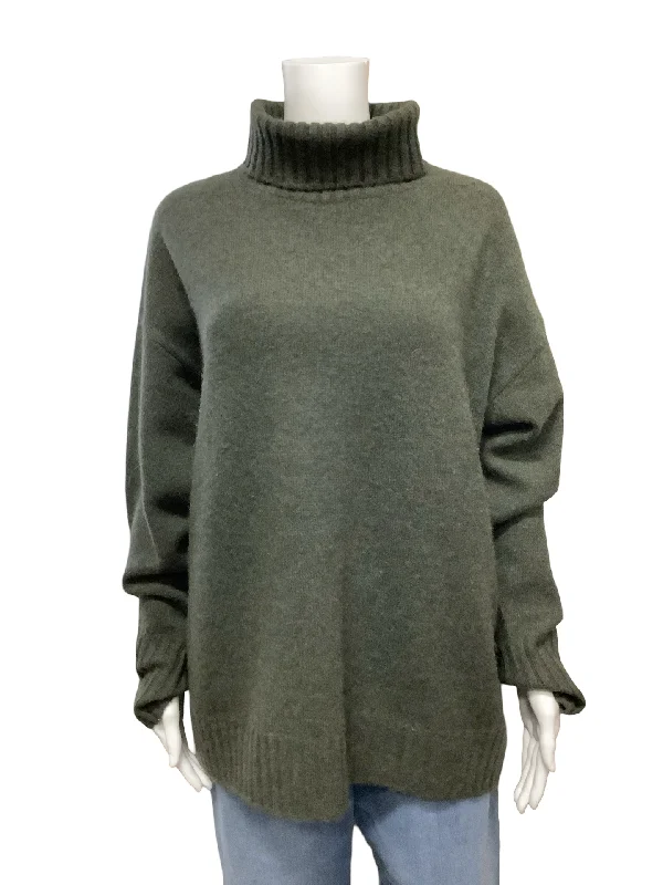 Nadaam Cashmere Sweater Green Size: L Chenille Blend Fleece Blend Nylon Blend