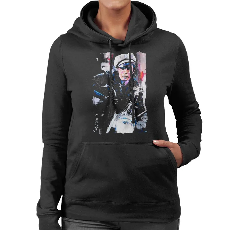 Sidney Maurer Original Portrait Of Marlon Brando The Wild One Women's Hooded Sweatshirt.Hoodie with Tie-Dye Psychedelic Retro Hoodie with Tie-Dye Psychedelic Retro