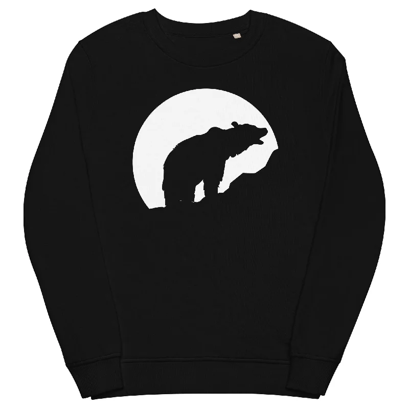 Moon - Bear - Unisex Premium Organic Sweatshirt.Hoodie with Stripes Bold Sporty Hoodie with Stripes Bold Sporty