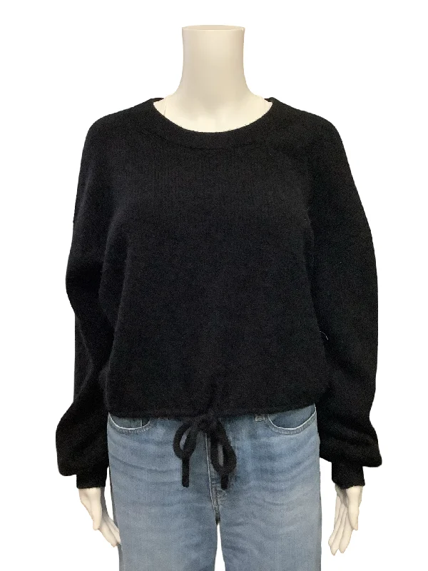 Alice + Olivia Cashmere Crewneck Sweater Black Size: M Fleece Sweater Nylon Polyester