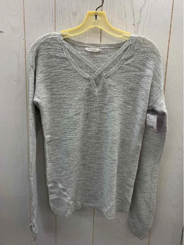 Maurices Gray Womens Size Small Sweater Ribbed Striped Patterned