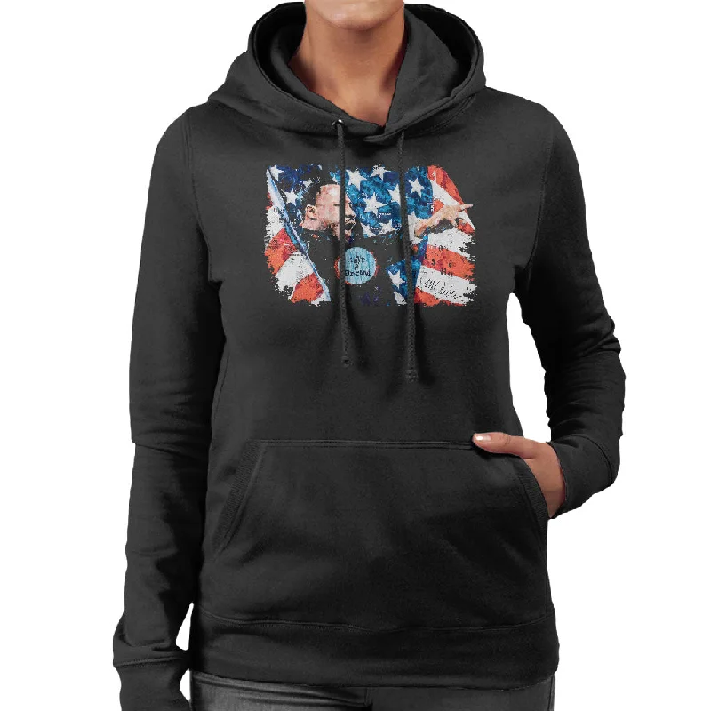 Sidney Maurer Original Portrait Of Martin Luther King Women's Hooded Sweatshirt.Hoodie with Oversized Fit Loose Comfortable Hoodie with Oversized Fit Loose Comfortable