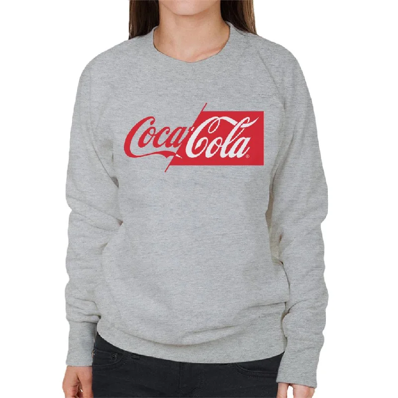 Coca Cola Half Red Half White Logo Women's Sweatshirt.Hoodie with Zipper Placket Modern Functional Hoodie with Zipper Placket Modern Functional