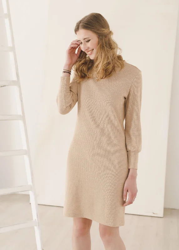 Tana - Sweater Dress in Brown - 100% Cotton (organic) / 100 % Baumwolle (Bio) Lace Blend Ribbed Blend Corduroy Blend