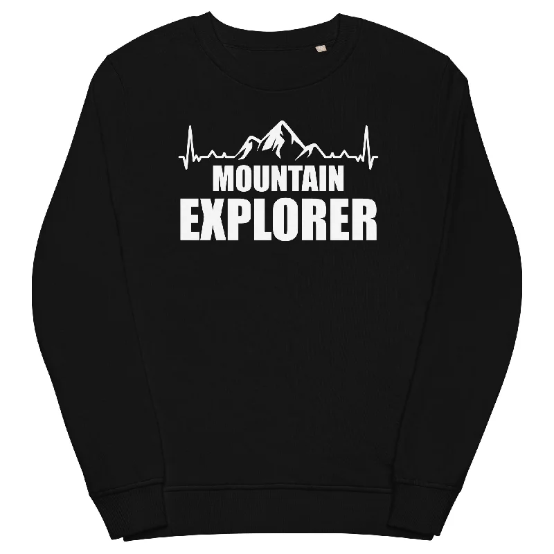 Berge Explorer 1 - Unisex Premium Organic Sweatshirt.Hoodie with Belted Waist Structured Tailored Hoodie with Belted Waist Structured Tailored