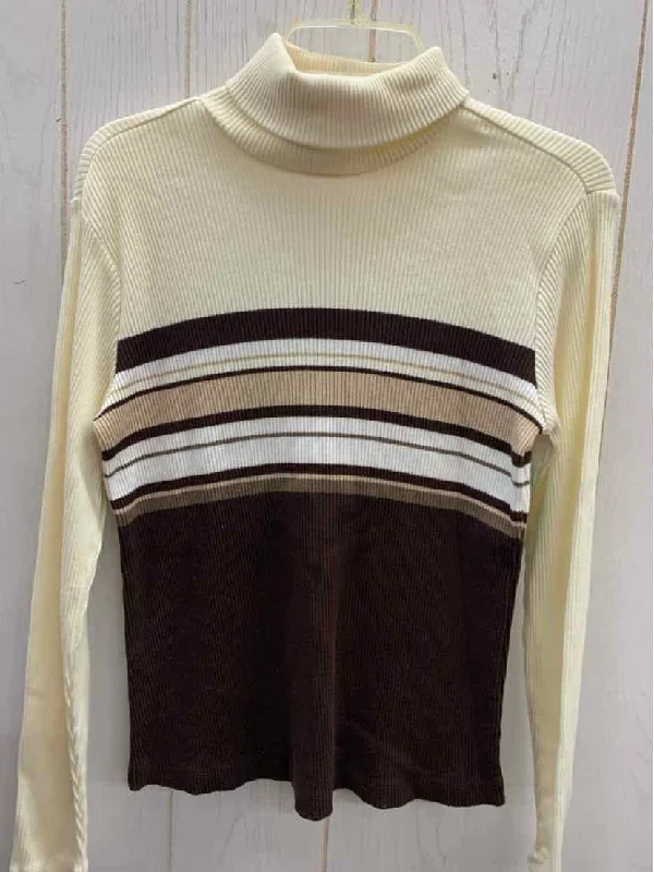 Fashion Bug Cream Womens Size M Sweater Zippered Front Buttoned Front Snap Front