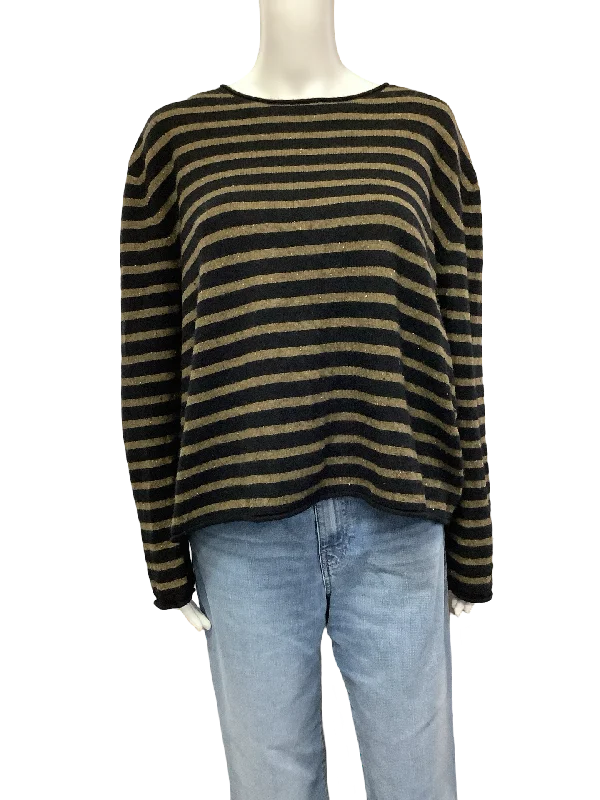 Line Sweater Cashmere Stripe Print Size: L Modern Contemporary Chic