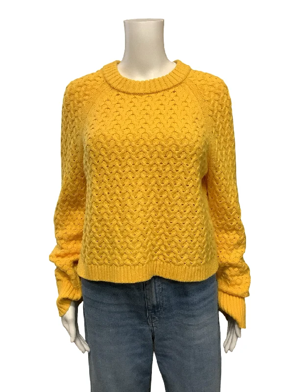 Alice + Olivia Cropped Crewneck Sweater Size: M Terry Terry Cloth Terry Knit