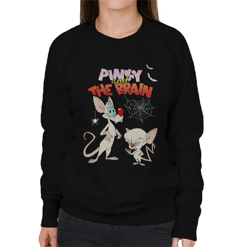 Animaniacs Pinky And The Brain Halloween Creepy Crawlies Women's Sweatshirt.Hoodie with Crew Neck Simple Timeless Hoodie with Crew Neck Simple Timeless