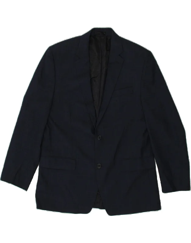 MICHAEL KORS Mens 2 Button Blazer Jacket UK 42 XL Navy Blue Check Rayon Jacket Velvet Jacket Corduroy Jacket