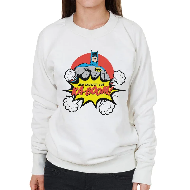 Batman Christmas Be Good Or Ka Boom Women's Sweatshirt.Hoodie with Front Slit Layering Stylish Hoodie with Front Slit Layering Stylish