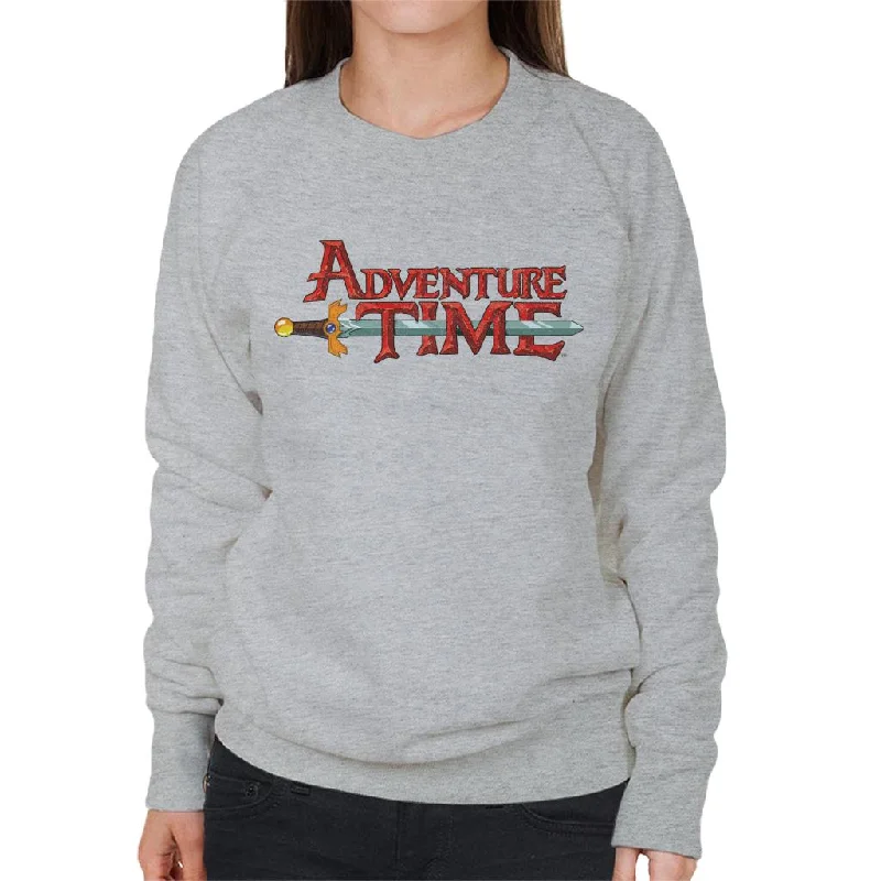 Adventure Time Sword Logo Women's Sweatshirt.Hoodie with Magnetic Closure Innovative Modern Hoodie with Magnetic Closure Innovative Modern