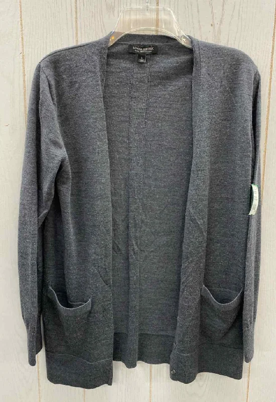 Banana Republic Gray Womens Size Small Sweater Toggled Drawstring Belted