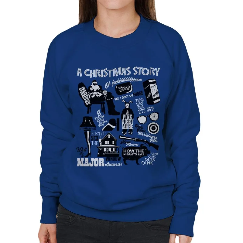 A Christmas Story Quote Montage Women's Sweatshirt.Hoodie Sweatshirt Pullover Hoodie Sweatshirt Pullover