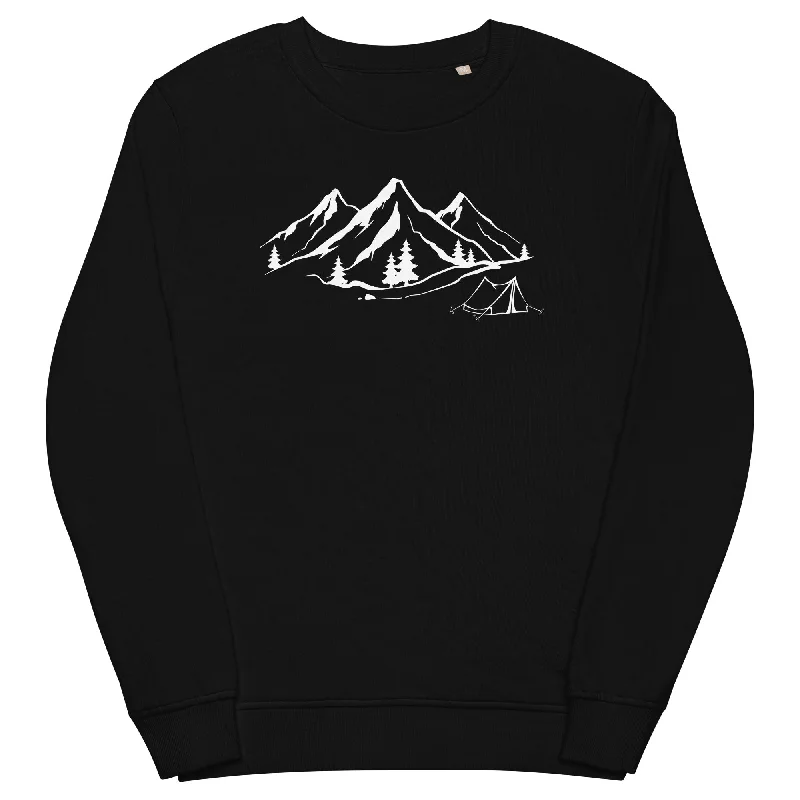 Berge 1 und Camping - Unisex Premium Organic Sweatshirt.Hoodie Crop Top Short Trendy Hoodie Crop Top Short Trendy