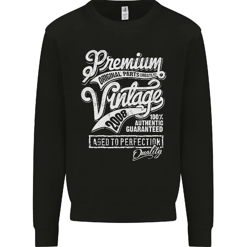 Aged to Perfection Vintage16th Birthday 2008 Mens Sweatshirt Jumper.Hoodie with Embroidery Detailed Premium Hoodie with Embroidery Detailed Premium