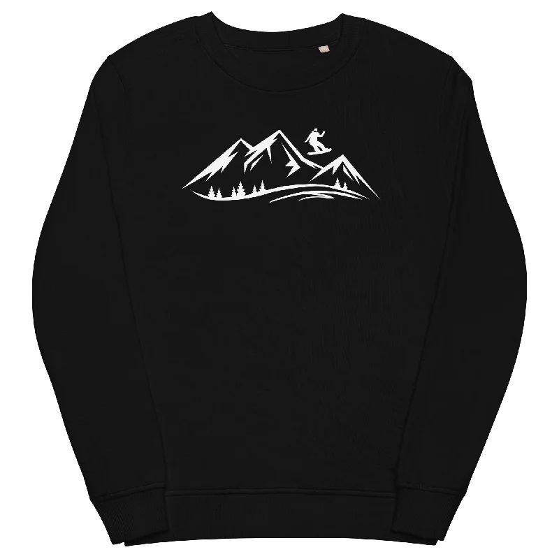 Berge und Snowboarding - Unisex Premium Organic Sweatshirt.Hoodie with Slit Hem Functional Movement Hoodie with Slit Hem Functional Movement