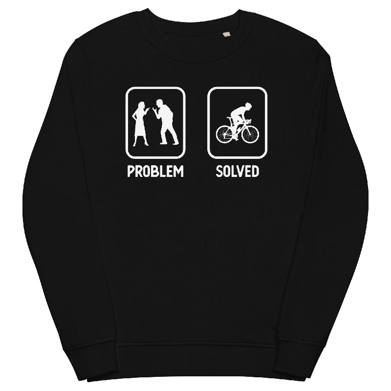 Problem Solved - Mann Radfahren - Unisex Premium Organic Sweatshirt.Hoodie with Hidden Zipper Minimalist Clean Hoodie with Hidden Zipper Minimalist Clean