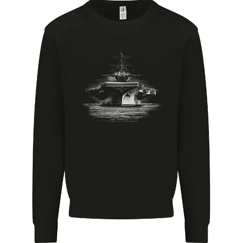 Aircraft Carrier Royal Navy Ship Sailor Mens Sweatshirt Jumper.Hoodie with V-Neck Classic Versatile Hoodie with V-Neck Classic Versatile