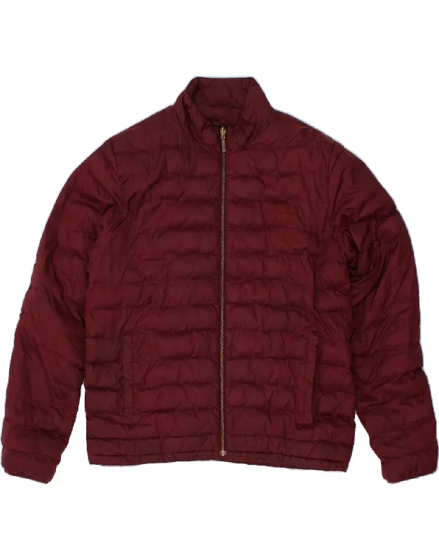 BARBOUR Mens Padded Jacket UK 42 XL Maroon Polyamide Mesh Jacket Canvas Jacket Denim Jacket