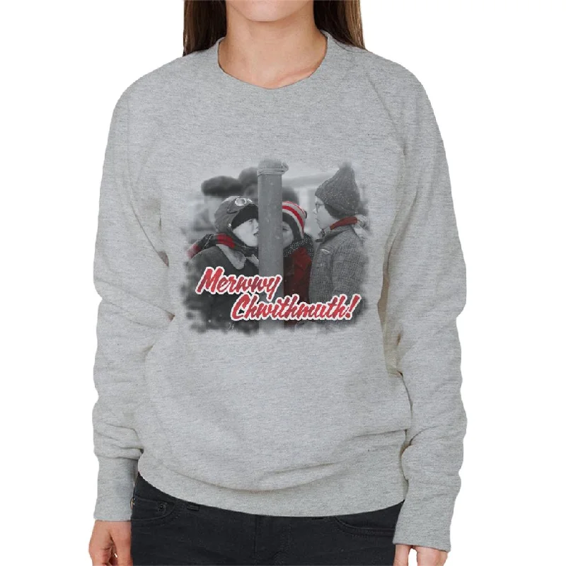 A Christmas Story The Triple Dog Dare Scene Women's Sweatshirt.Hoodie with Hem Contrast Bold Stylish Hoodie with Hem Contrast Bold Stylish