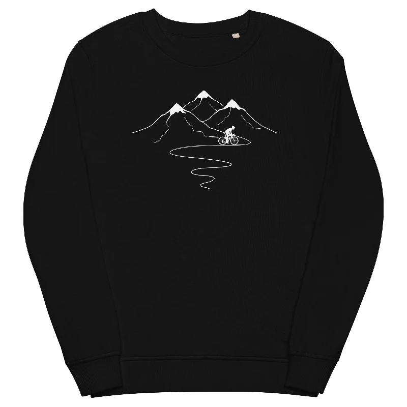 Berge Trail Kurves und Radfahren - Unisex Premium Organic Sweatshirt.Hoodie with Toggle Buttons Decorative Unique Hoodie with Toggle Buttons Decorative Unique