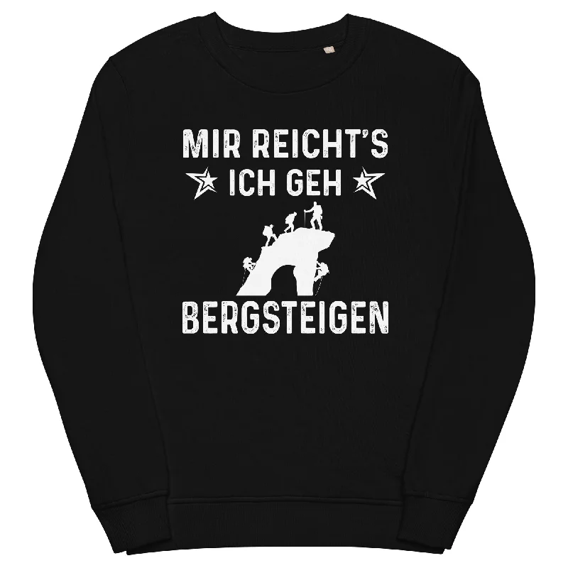 Mir Reicht's Ich Gen Bergsteigen - Unisex Premium Organic Sweatshirt.Hoodie with Longline Fit Extended Stylish Hoodie with Longline Fit Extended Stylish