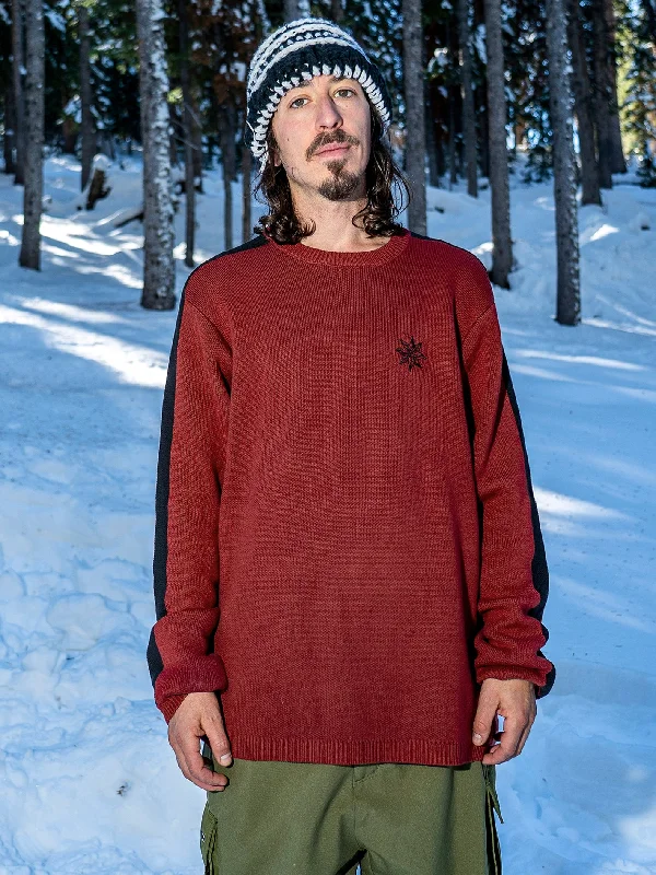 Mens Ravelson Sweater - Maroon Cashmere Blend Cotton Blend Poly Blend