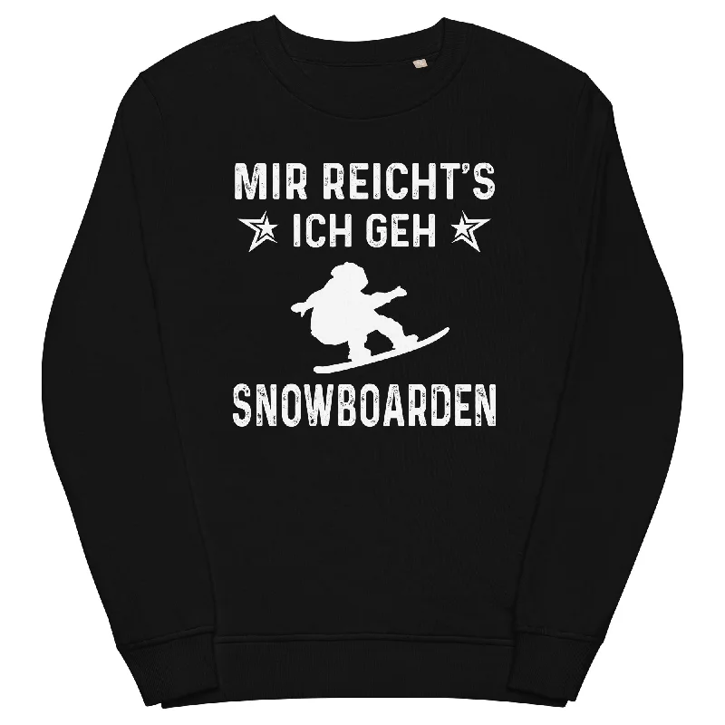 Mir Reicht's Ich Gen Snowboarden - Unisex Premium Organic Sweatshirt.Hoodie with Rhinestones Sparkly Elegant Hoodie with Rhinestones Sparkly Elegant