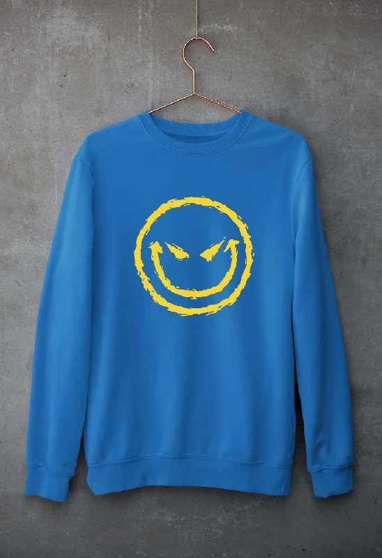 Evil Smile Emoji Unisex Sweatshirt for Men/Women.Hoodie with Distressed Vintage Worn Hoodie with Distressed Vintage Worn