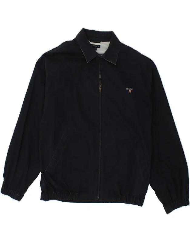 GANT Mens Bomber Jacket UK 38 Medium Navy Blue Cotton Elasticated Jacket Padded Jacket Insulated Jacket