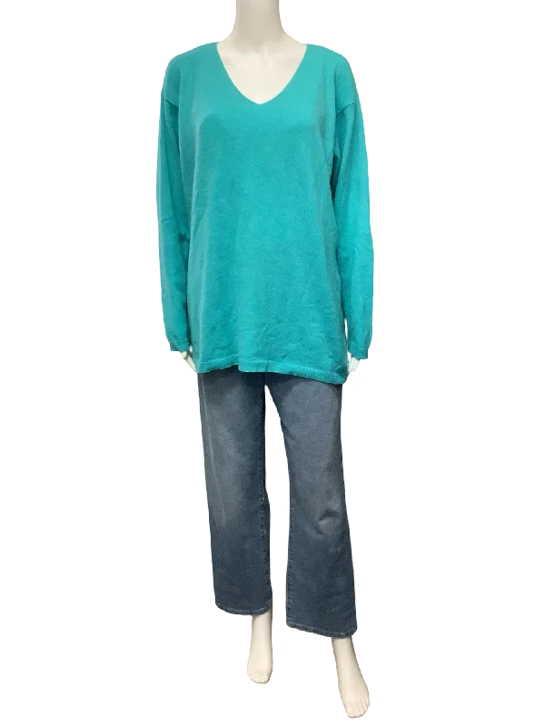 Vellum Sweater V Neck Cashmere Size: XL Turtle Neck Boat Neck Asymmetrical Neck