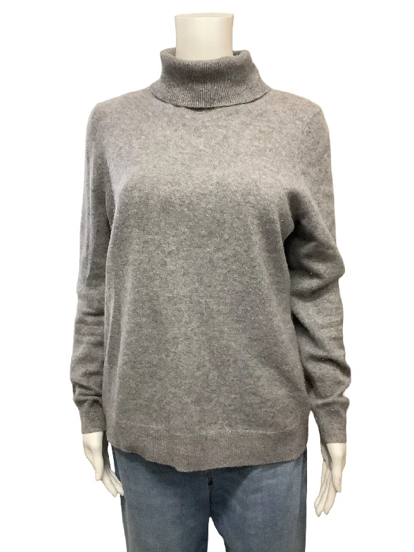 C By Bloomingdales Cashmere Sweater Grey Size: L Cashmere Blend Cotton Blend Poly Blend