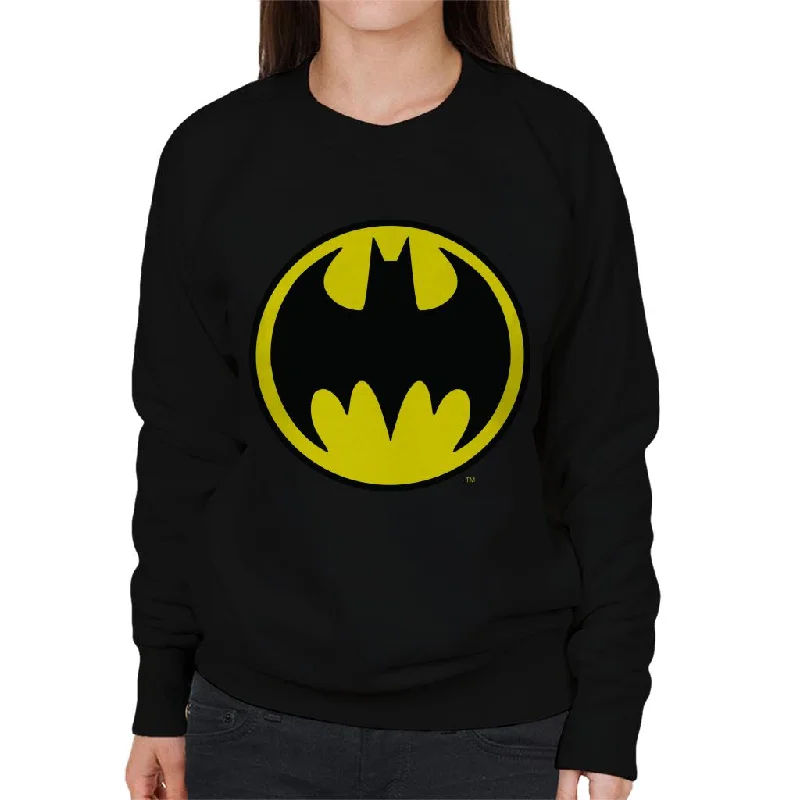 Batman Yellow Logo Women's Sweatshirt.Hoodie with Contrast Stitching Detailed Premium Hoodie with Contrast Stitching Detailed Premium