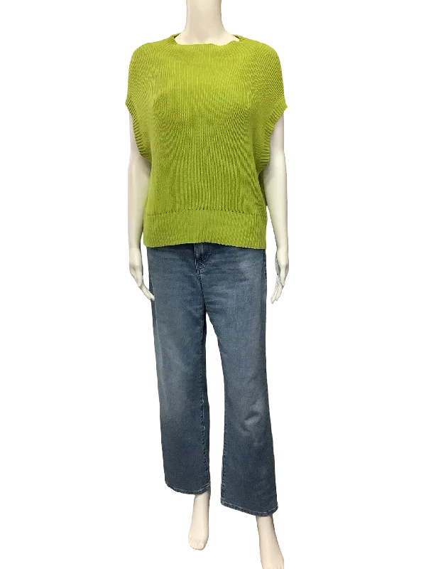 Anthropologie Maeve Top Sweater Mock Neck Green Size: S Nylon Fabric Polyester Fabric Spandex Fabric