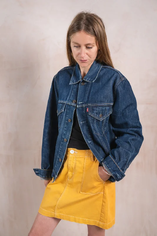 Levi Denim Jacket Snapped Jacket Toggled Jacket Drawstring Jacket