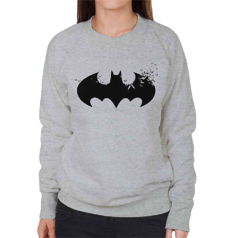 Batman Black Bat Symbol Silhouette Women's Sweatshirt.Hoodie with Mesh Breathable Sporty Hoodie with Mesh Breathable Sporty