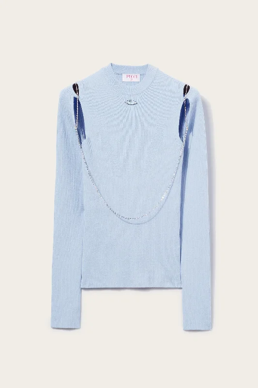 Chain-Embellished Sweater Fleece Sweater Nylon Polyester