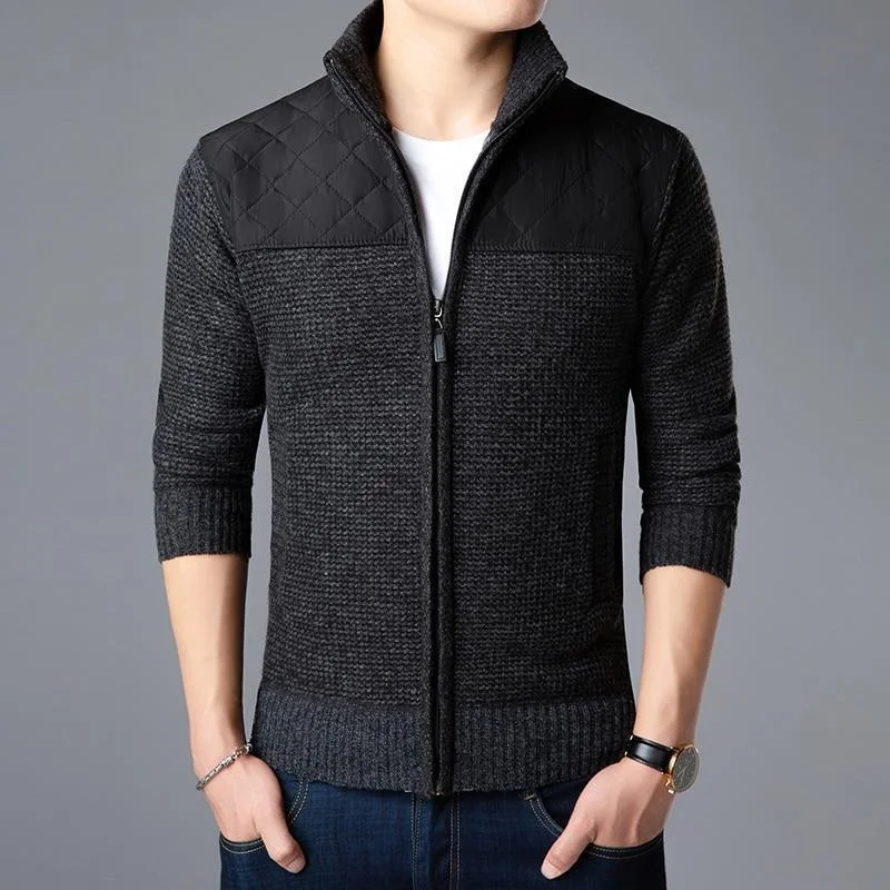 Parka-Casual Cardigan Sweaters For Men Mesh Fabric Canvas Fabric Denim Fabric