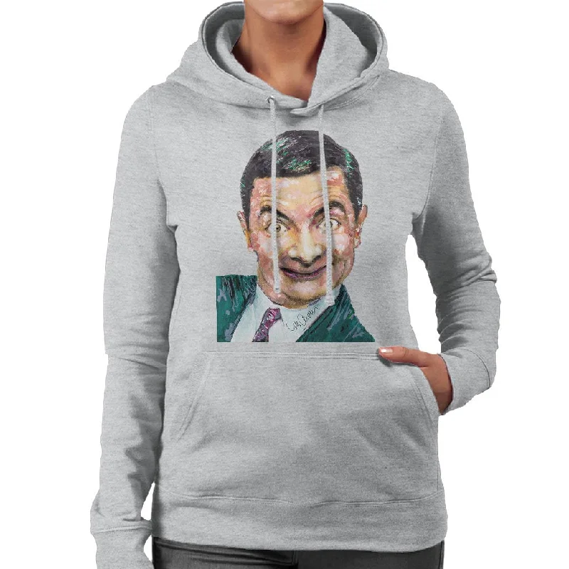 Sidney Maurer Original Portrait Of Mr Bean Rowan Atkinson Women's Hooded Sweatshirt.Hoodie with Pattern Geometric Abstract Hoodie with Pattern Geometric Abstract