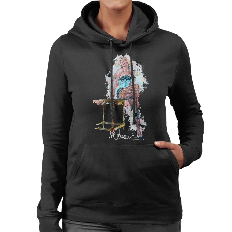 Sidney Maurer Original Portrait Of Marilyn Monroe Stockings Women's Hooded Sweatshirt.Hoodie with Hem Contrast Bold Stylish Hoodie with Hem Contrast Bold Stylish