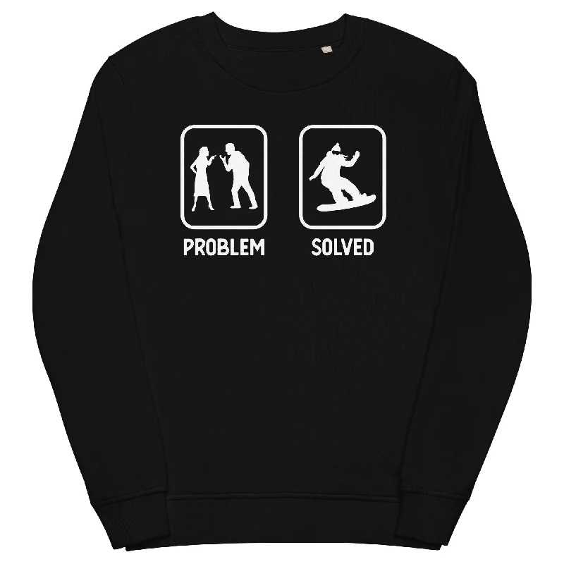 Problem Solved - Frau Snowboarding - Unisex Premium Organic Sweatshirt.Hoodie with Magnetic Closure Innovative Modern Hoodie with Magnetic Closure Innovative Modern