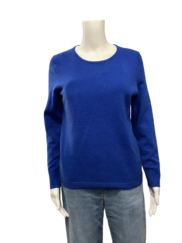 Talbots Sweater Cashmere Blue Size: M Denim Fabric Leather Fabric Suede Fabric