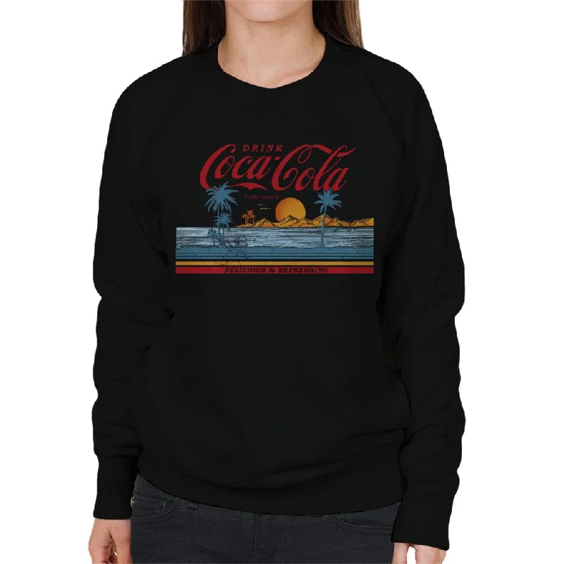 Coca Cola Delicious And Refreshing Ocean Waves Women's Sweatshirt.Hoodie with Full-Zip Functional Layering Hoodie with Full-Zip Functional Layering